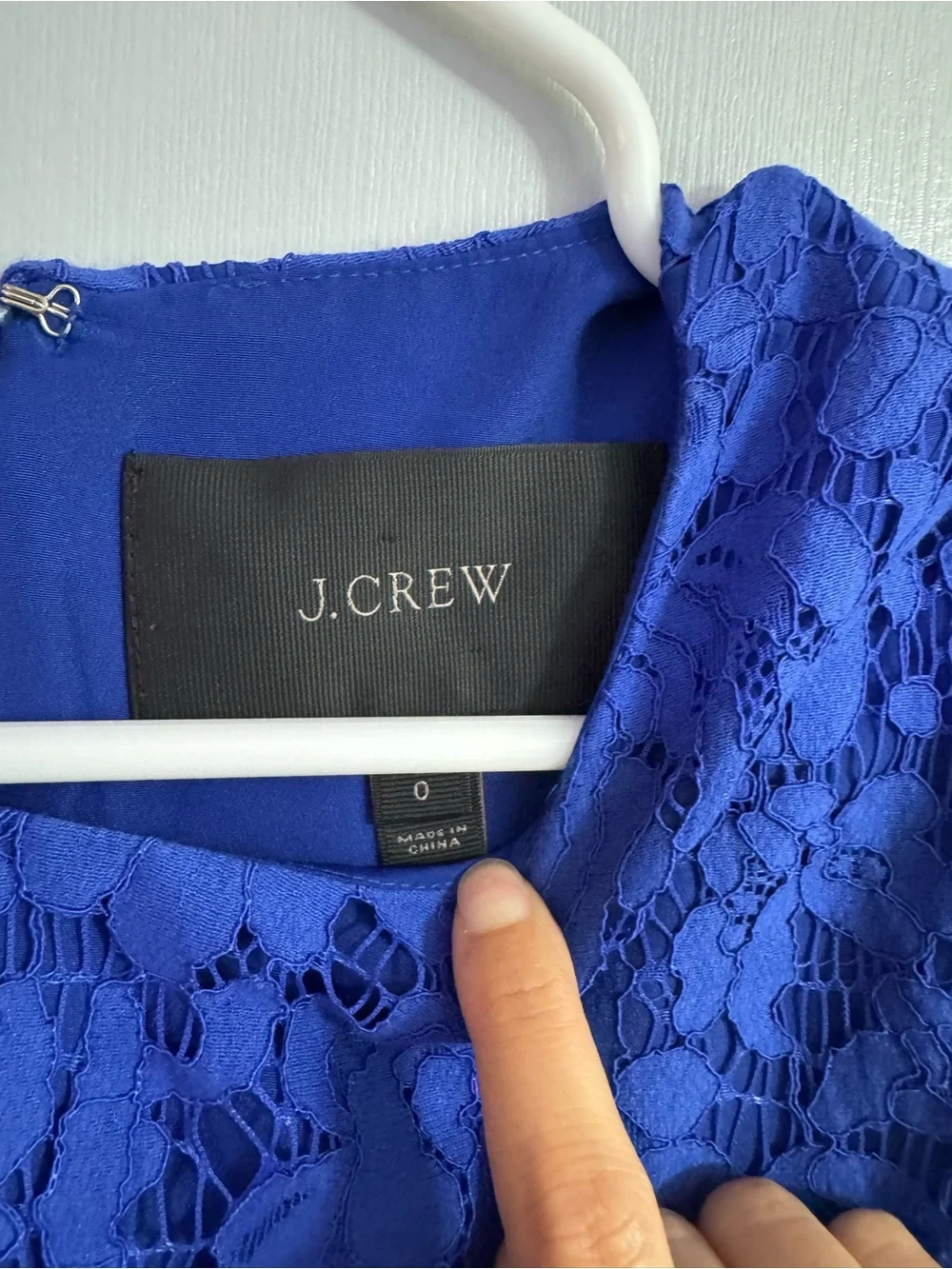 J. Crew Cobalt Blue Floral Long Sleeves Lace Dress Size 0